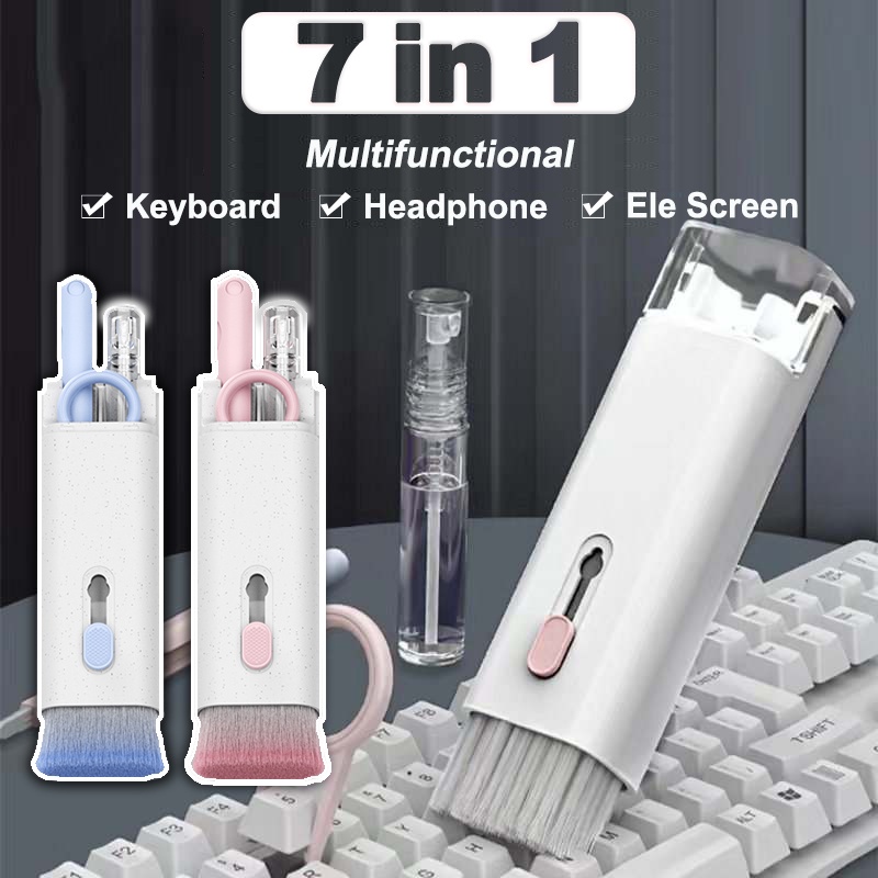 7in1 แปรงทำความสะอาดคีย์บอร์ดมัลติฟังก์ชั่น แปรงทำความสะอาดคีย์บอร์ดแบบกลไก Keyboard Earphone Cleani