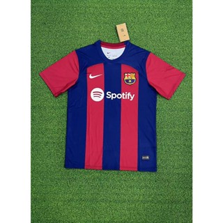 เสื้อกีฬาแขนสั้น ลายทีมชาติฟุตบอล Barcelona Main S ถึง 4XL คุณภาพสูง 23-24