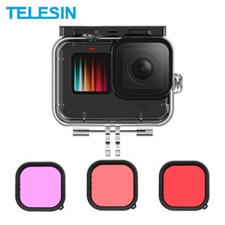 GoPro 11 / 10 / 9 Telesin Waterproof Case + Filter 50M Waterproof Lens Filter เคสกันน้ำ + เรดฟิลเตอร์