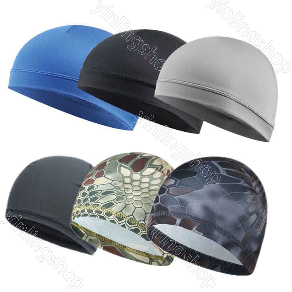 Mass ใหม่ Vents ดูดซับเหงื่อ Super Cool หมวก Beanie Head Cover หมวกกันน็อค Liner หมวก Buff Skull หมวก Sarung Kepala