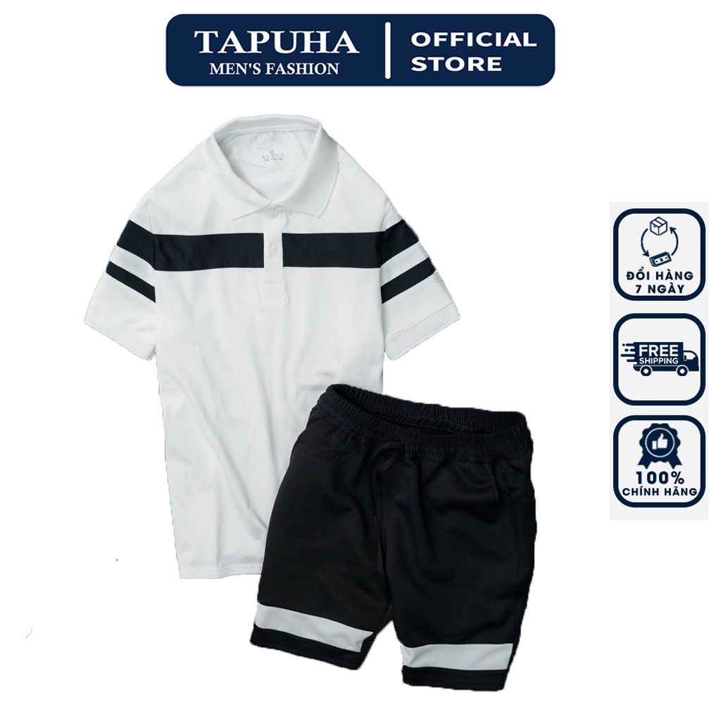 TAPUHA Polo Summer Mens Sportswear Set High Quality Fashion Stretch Crocodile Fabric J8