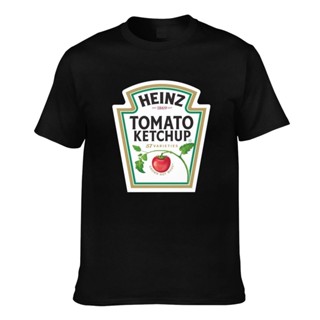 เสื้อยืด แบบนิ่ม พิมพ์ลายมะเขือเทศ Heinz Ketchup สีแดง แบบตลก