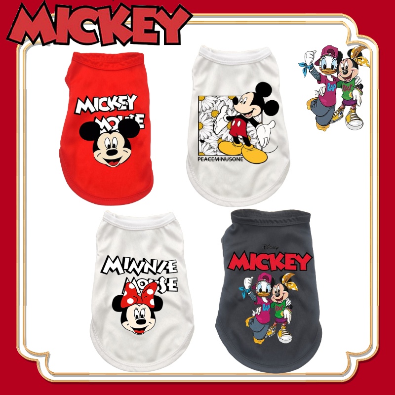 เสื้อกั๊กสัตว์เลี้ยง ผ้าฝ้าย ขนาดใหญ่ ขนาดกลาง ลาย Mickey Minnie สําหรับสุนัข ไซซ์ S-XXL