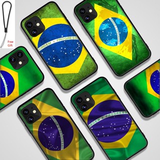 เคสโทรศัพท์มือถือ กันกระแทก ลายธงบราซิล พร้อมสายคล้อง สําหรับ VIVO Y50 2020 Y30 Y11S Y20A Y20G Y85 V9 Z3X Z1 Y91C Y1S Y95 Y93 Y91 Y91T U1 V15 S1 Pro 4G