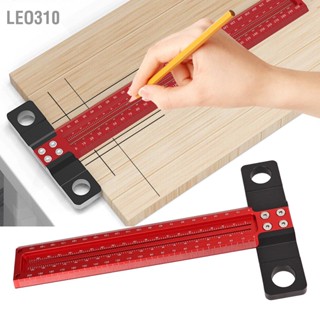 Leo310 T Square อลูมิเนียมอัลลอยด์ Carpenter Ruler Clear Scale Scriber เครื่องมือสำหรับงานไม้