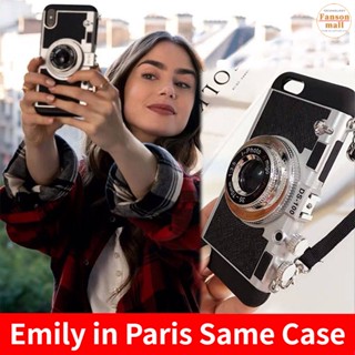 เคสโทรศัพท์มือถือ กันกระแทก กันรอยกล้อง ลาย Emily In Paris 3D พร้อมสายคล้อง สําหรับ IPhone12 Pro Max 13pro 14promax 14plus 12mini 12 11 13 Pro Max Xr Xs Max 13 14 Pro Max 8 7 6