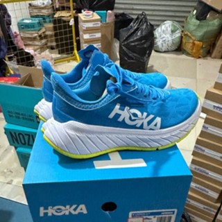 ใหม่ HOKA 2023 ONE Carbon X2 รองเท้าวิ่ง ดูดซับแรงกระแทก สีขาว สีฟ้า