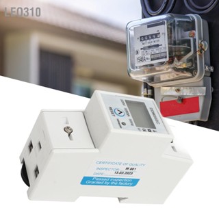 Leo310 เครื่องวัดพลังงานเฟสเดียว จอแสดงผล LCD ราง DIN 2P มิเตอร์ไฟฟ้ารวม DC220V 5‑80A