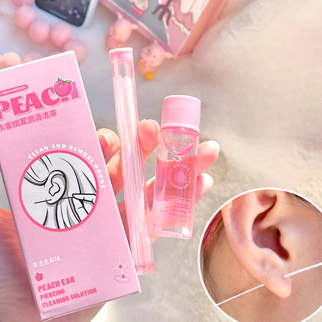 Gecomo ชุดทําความสะอาดเจาะ/60 ชิ้นชุดสายทําความสะอาดรูหู/ชุดล้างสายหู/ต่างหูแบบใช้แล้วทิ้งทําความสะอาดรูแถบหู