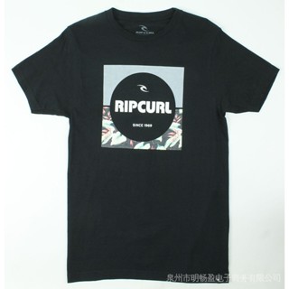 Ripcurl graphic DC time premium s black เสื้อยืดลําลองสําหรับผู้ชาย แขนสั้น พิมพ์ลาย