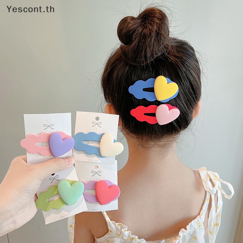 Yescont กิ๊บติดผม รูปคลื่นหัวใจน่ารัก สีแคนดี้ สําหรับเด็กผู้หญิง