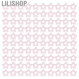 Lilishop Paper Clips  Star Shape Plating Process Pink Cute Paper Clips  for Office