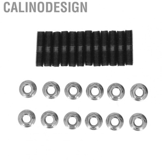 Calinodesign Exhaust Manifold Stud Nut Kit Metal Alloy  High Strength Engine Exhaust Stud for Cummins 3.9 5.9 6.7L