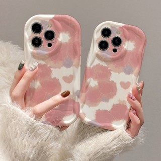 เคสโทรศัพท์มือถือ TPU นิ่ม แบบใส ลายดอกไม้ สีชมพูอ่อน สีครีม สีขาว สําหรับ IPHONE 7 8 14 PLUS X XS XR 11 12 13 MINI MAX PRO