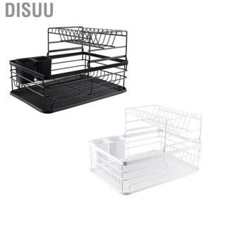 Disuu  Shelf Simple Iron Double Layer  Bowl  Drain Rack for Kitchren