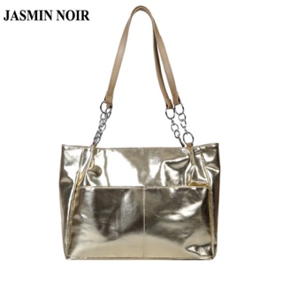 Jasmin NOIR กระเป๋าสะพายไหล่ กระเป๋าถือ หนังเทียม ขนาดใหญ่ สําหรับสตรี