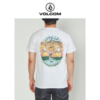 Volcom เสื้อยืดลําลอง แขนสั้น พิมพ์ลายเพชร สีดํา เหมาะกับฤดูร้อน สําหรับผู้ชาย#039เสื้อเชิ้ตแขนสั้น