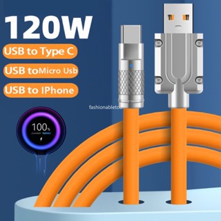 120w 6A Type c Super Fast Charger 1M สายเคเบิลข้อมูล Micro USB สายชาร์จซิลิโคนเหลว สําหรับ Samsung Android โทรศัพท์มือถือ Type-c Micro-USB สายชาร์จ