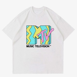 พร้อมส่ง ผ้าฝ้ายบริสุทธิ์ T-shirt    KAOS VINTAGE MTV "MUSIC TELEVISION"  T-SHIRT VINTAGE 90S  BAJU PUTIH DISTRO  KAOS