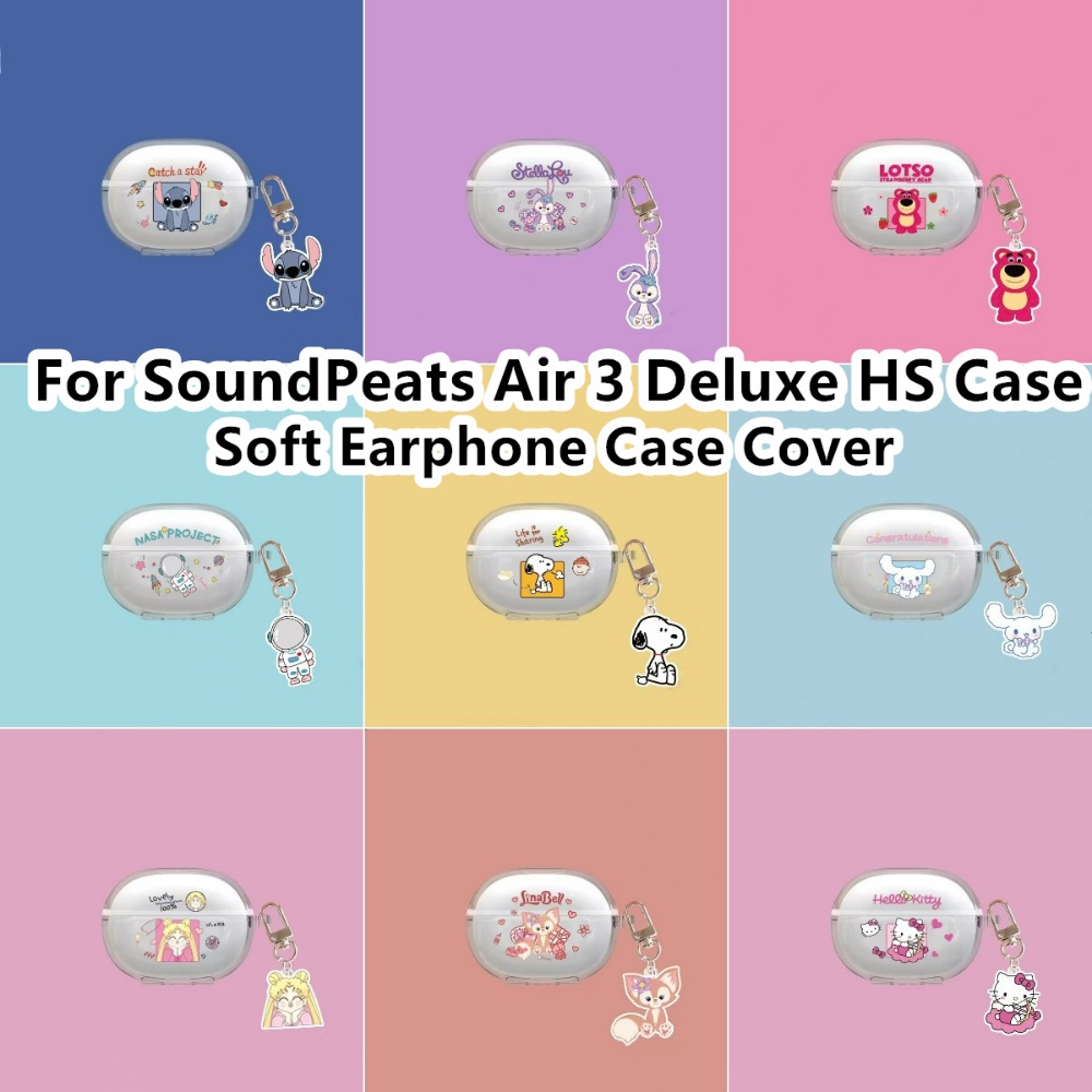 พร้อมส่ง!  เคสใส แบบนิ่ม ลายการ์ตูน สําหรับ SoundPeats Air 3 Deluxe HS SoundPeats Air 3