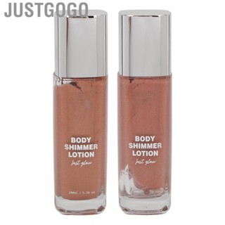 Justgogo Glitter   100ml Skin Brightening Body Highlighter Oil Light Texture Easy Apply Shiny  for Party Use