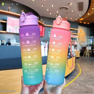 กระบอกน้ำ ขวดน้ำ 900ML ขวดน้ำขนาดใหญ่ 900ML พร้อมหลอด มีมาตรบอกระดับน้ำ ขวดน้ำพกพา กระบอกน้ำดื่ม *ถ่ายรูปจากสินค้าจริง