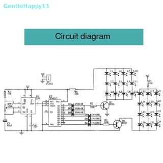 Gentlehappy NE555 CD4017 ชุดไฟ LED IC อิเล็กทรอนิกส์ สีแดง สีฟ้า DIY