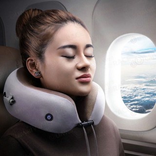 หมอนนุ่มรองศีรษะ ยหมอนนวดคอไฟฟ้าไร้สาย ใช้นวดคอ ผ่อนคลายกล้ามเนื้อU-shape massage pillow