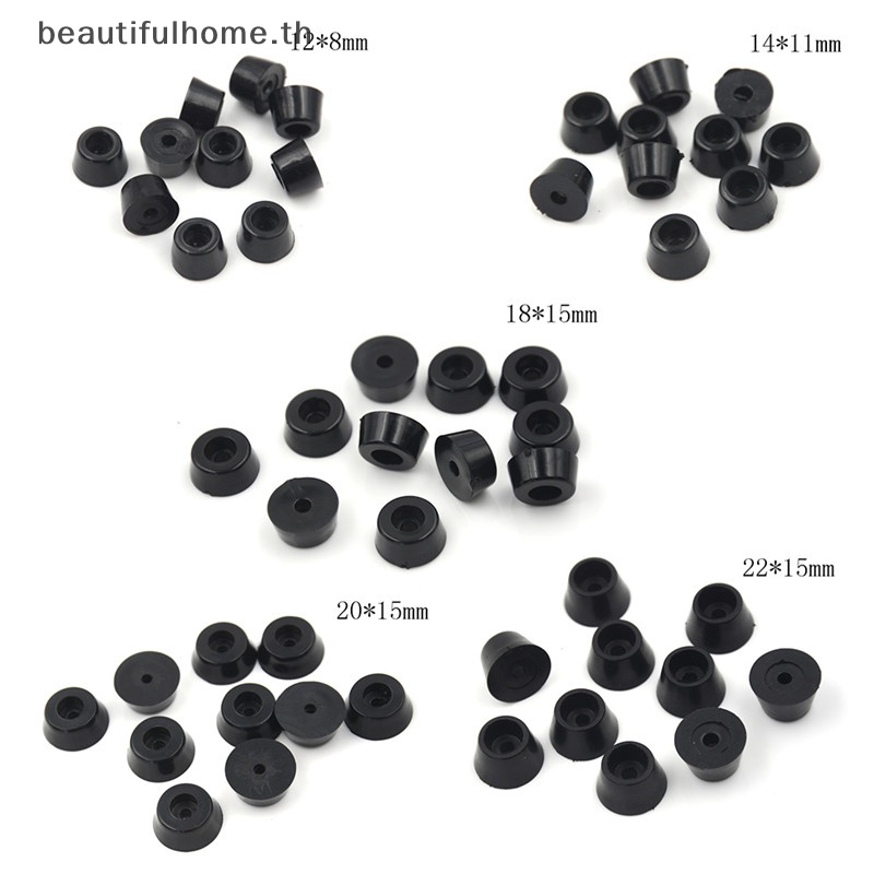 H&g แผ่นยางรองกันชน ทรงกลม สีดํา สําหรับตู้เสื้อผ้า 10 ชิ้น