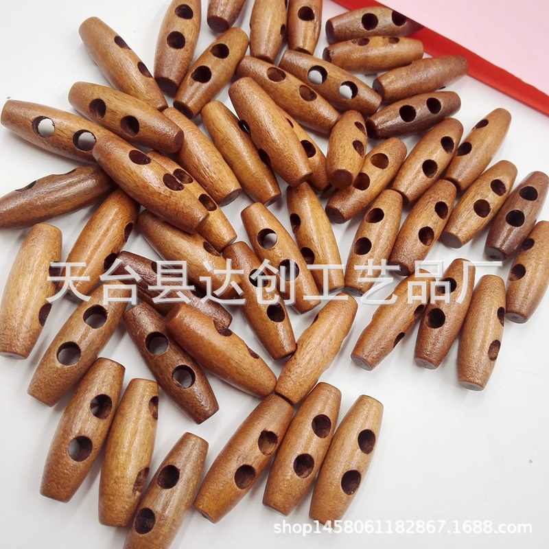 กระดุมไม้ กันลม ผ้าวูล แบบสองรู สี่สี สําหรับเด็ก 50 ชิ้น ต่อถุง - รูปที่ 4