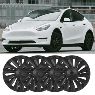 ALABAMAR 4PCS 19in ฝาครอบดุมล้อ Matte Black Full Wrap Sporty สำหรับ Tesla รุ่น Y 2020 ถึง 2023