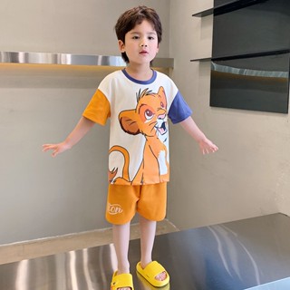 Summer cute cartoon childrens home clothes New childrens short sleeve cotton pajamas