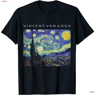 ฟัน โคค ศิลปะ จิตรกรรม เสื้อยืดพิมลาย Vincent Van Gogh Starry Night เสื้อยืดภาพวาดศิลปะเสื้อ เสื้อยืดคอตตอน