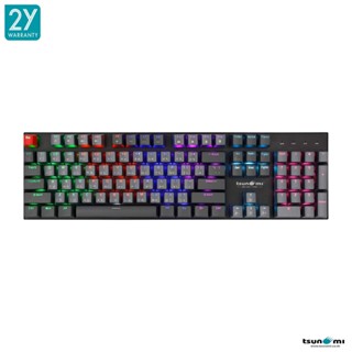 คีย์บอร์ดเล่นเกม OUTEMU MK-02 PLUS PRO YOUTH GRAY RED 104 KEYS MECHANICAL KEYBOARD