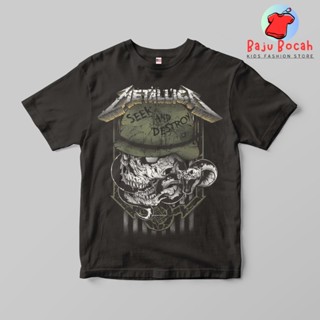 เสื้อยืด พิมพ์ลาย METALLICA SEEK AND DESTROY พรีเมี่ยม สําหรับเด็กผู้ชาย อายุ 1-9 ปี