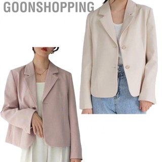 Goonshopping Long Sleeve Suit Jacket  Casual Suit Jacket Stylish Pure Color  for Business Trip