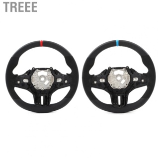 Treee Steering Wheel  M‑tri Stitching Racing Steering Wheel Flat Bottom 32302462910 Suede  for Automobile Replacement for M3 M4 G80 G82 G83 F4X G2X M Sport