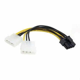 Xiwai Dual Molex 4pin IDE to 8 Pin PCI-E สายเคเบิ้ลตะกั่ว สําหรับการ์ดจอ Asus MSI VGA