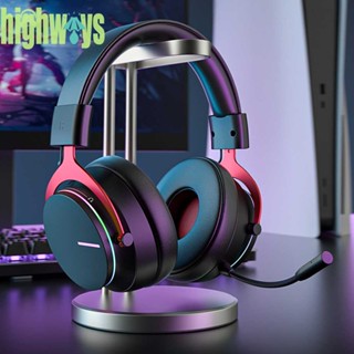 【ใหม่】หูฟังไร้สาย ไฟ RGB พร้อมไมโครโฟน ปรับสมดุลได้ สําหรับแล็ปท็อป แท็บเล็ต เกมเมอร์ [highways.th]