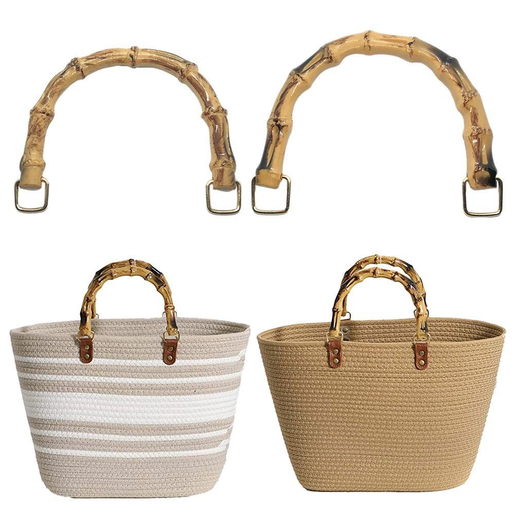 Roxul Bamboo Bag Handles Handmade With Buckle Bag Accessories Gift Box Handle Shoulder Bag Strap