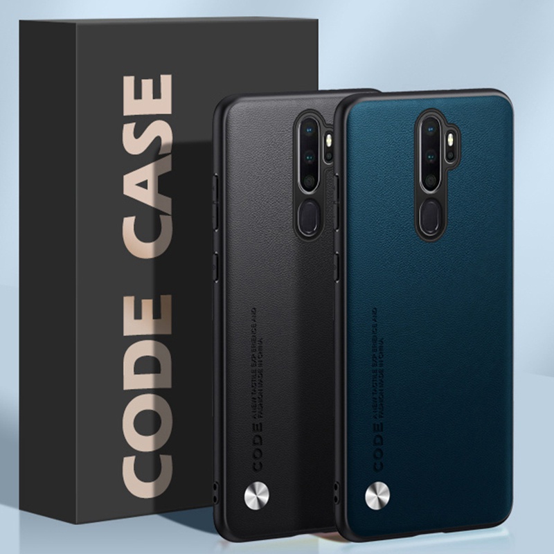สําหรับ OPPO A9 (2020) /A5 (2020) แฟชั่นหนังเนื้อปกหลัง Soft TPU กรอบป้องกันกรณี