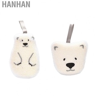 Hanhan Kitchen Dish Scrubber Sponge  Lifelike Bear Dish Sponge Hanging Type Practical Water Absorption Double Side  for Bathrooms