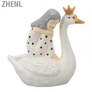 Zhenl Swan Girl Resin Ornament Round Swan Girl Desktop Ornament For Home