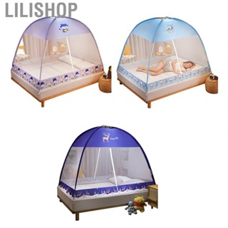 Lilishop Bed Mosquito Net Zipper Closure Breathable Double Door Cartoon Tent Mosquito Net with Bottom for Dormitory Child Room