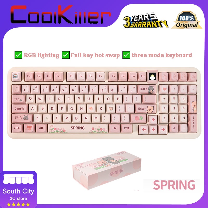 Coolkiller Spring Mechanical keyboard RGB backlit Wireless Bluetooth three-mode CK68/75/98 keys
