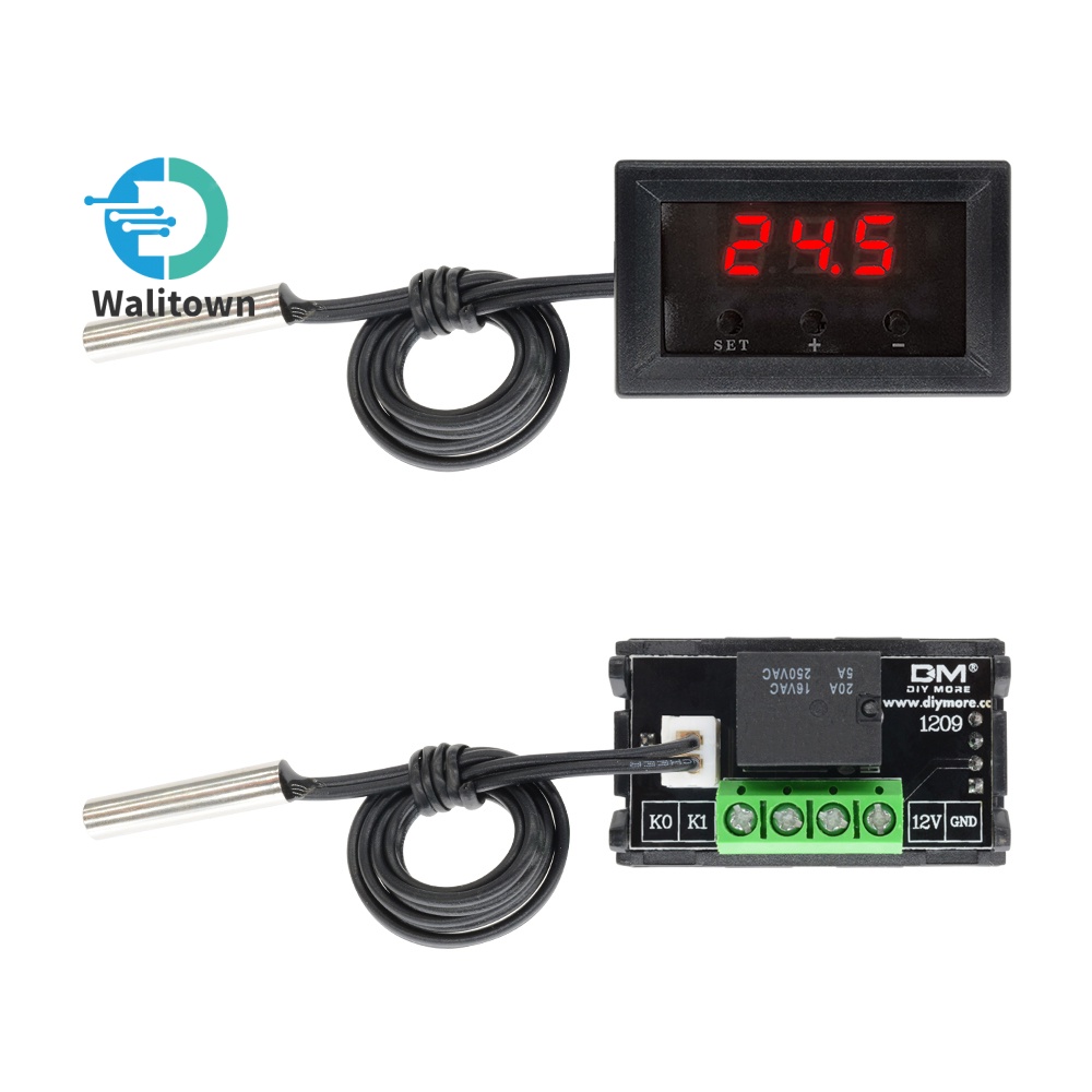 W1209 -50-110 ℃ เทอร์โมสวิทช์เซนเซอร์ ควบคุมอุณหภูมิ 12V ดิจิทัล + เคส