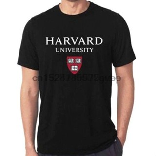 [S-5XL]Limited เสื้อยืดแขนสั้น พิมพ์ลายโลโก้ Harvard University สำหรับผู้ชาย