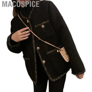 Macospice Women Blazer Jacket  Button Closure Woman Tweed  Elegant Casual  for Meeting for Party