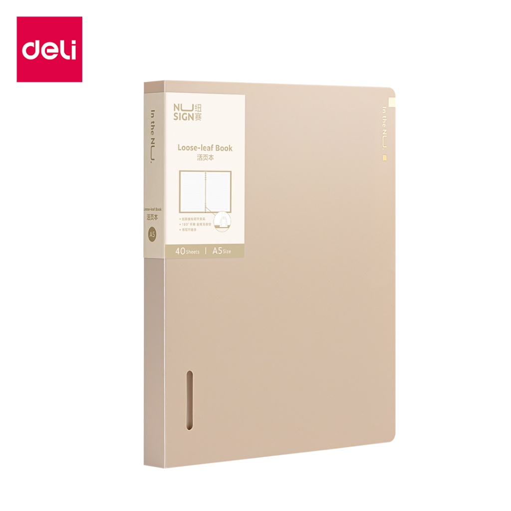 Deli สมุดโน๊ต สมุดสันห่วง แฟ้มเก็บเอกสารพลาสติก แฟ้มสันห่วง แฟ้มเก็บเอกสาร B5 A5 จัดส่งแบบสุ่มสี อุป