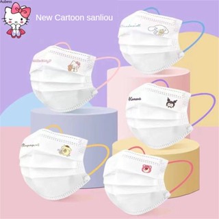 Ready New Sanrio Contrast Ear Strap Cartoon Cute College Style High Color Value Three-layer Separate Packaging Mask-10pcs Serein